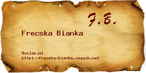Frecska Bianka névjegykártya