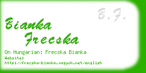 bianka frecska business card
